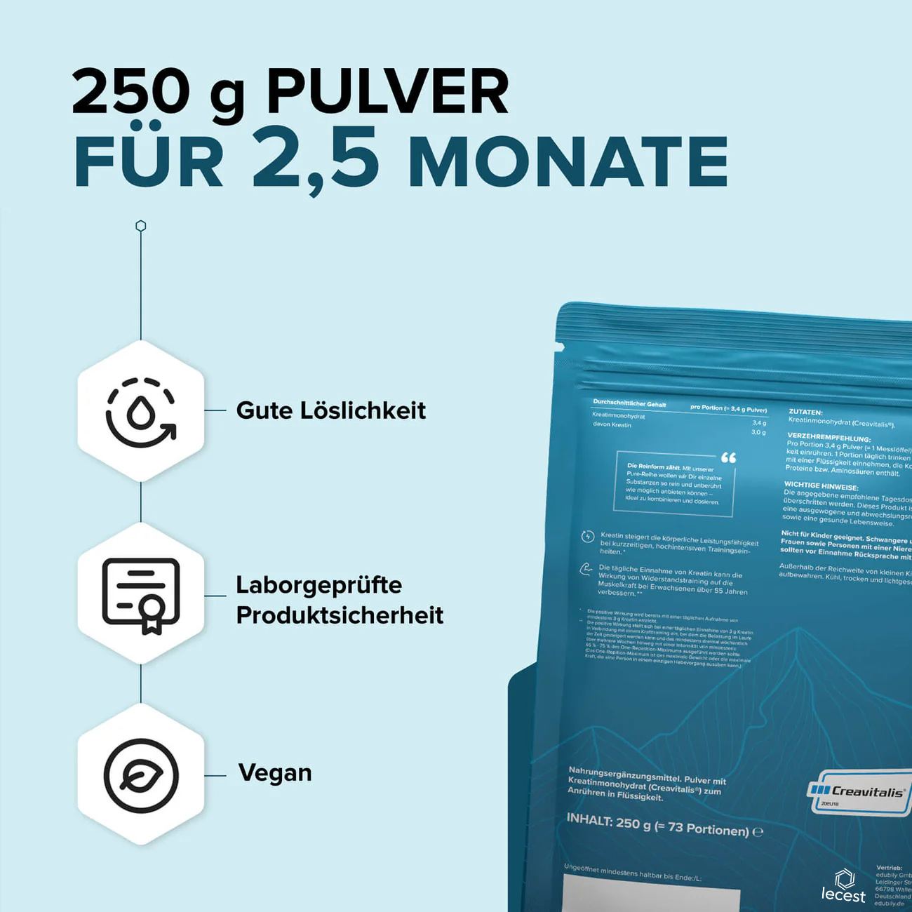 Lecest® PURE creatine powder Creavitalis®